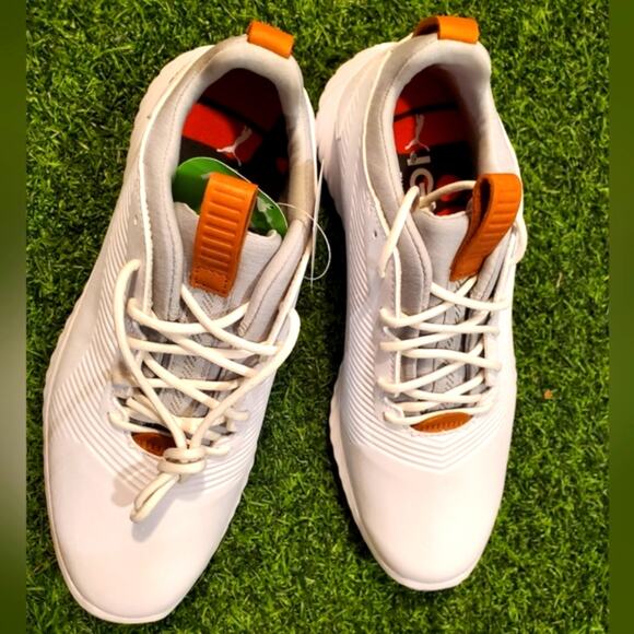 NWT Puma Ignite golf shoes snickers with orange spikes Sz 5C no box unisex - Picture 1 of 8